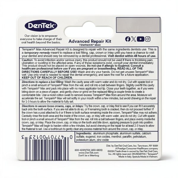 Dentek Temparin Max Repair Kit Quick Fillings-6